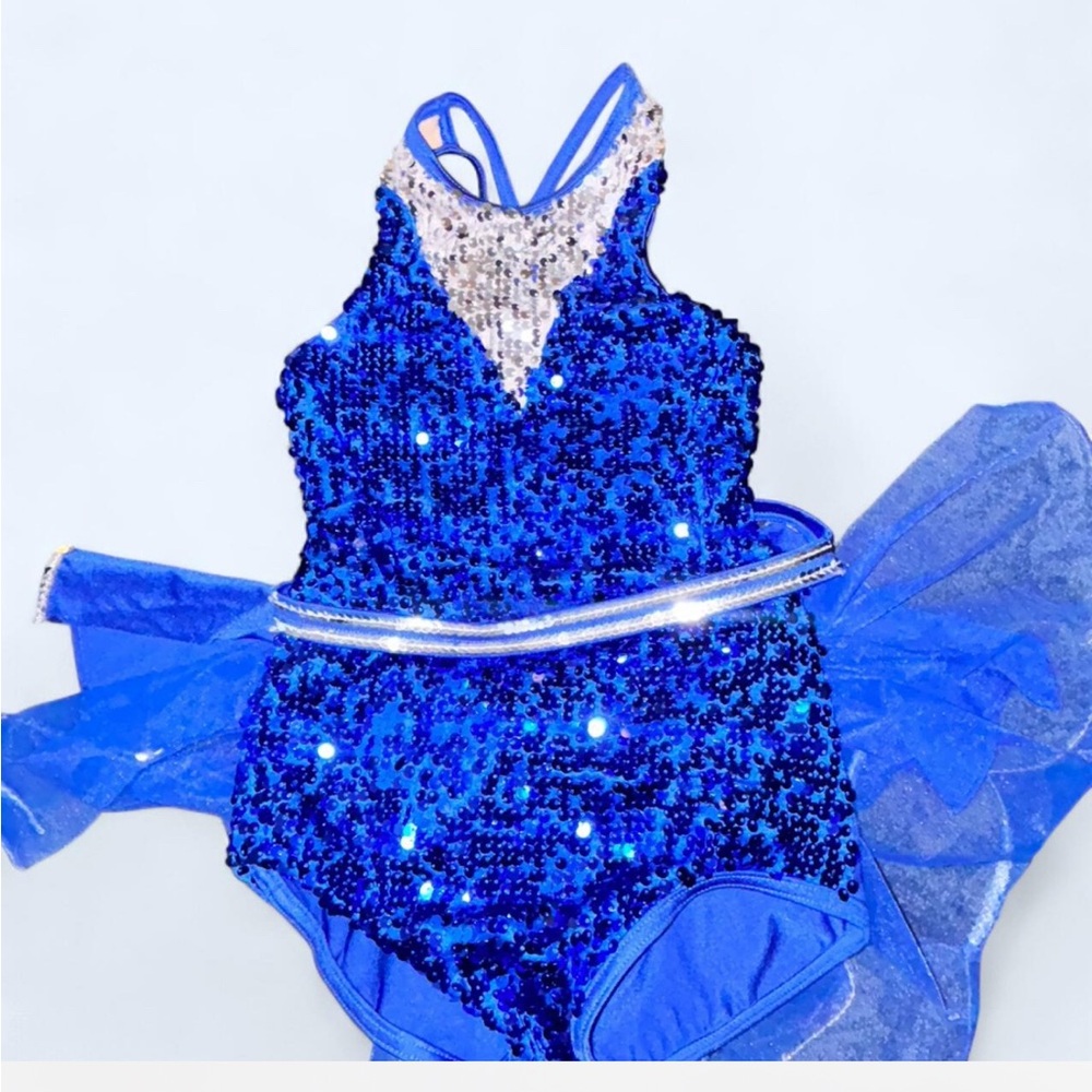 Weissman blue sequin dance costume